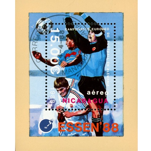 Hárček 1988 Nikaragua pečiatkovaný, ME vo futbale - Essen