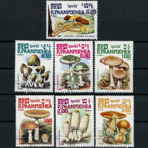 Známky 1985 Kambodža pečiatkované, Huby