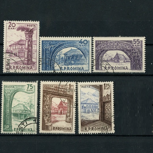 Známky 1963 Rumunsko pečiatkované, Staré dedinské domy (6 ks)