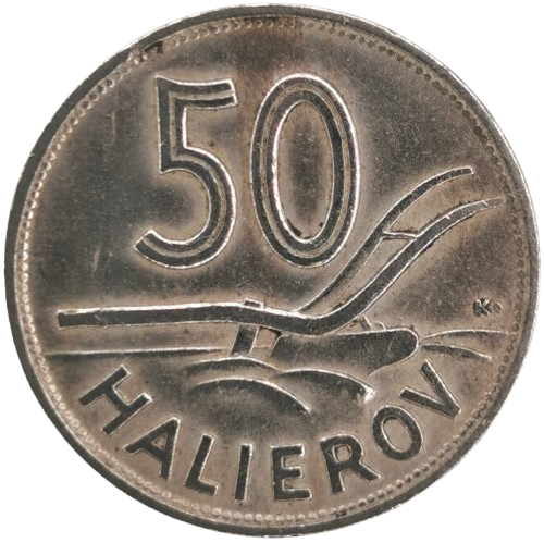 50 Halier 1941 Slovenský štát (vpredu fľak)