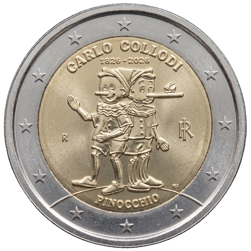 2 euro 2026 Taliansko cc.UNC, Pinocchio - Carlo Collodi
