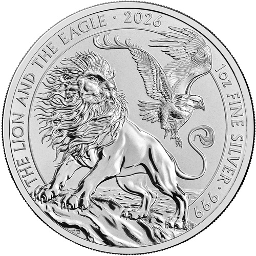 2 Pounds 2026 Anglicko BU 1 Oz Ag, Lion and the Eagle
