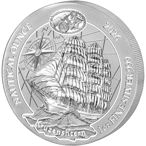 50 Amafaranga 2026 Rwanda BU 1 Oz Ag, Nautical Ounce - Kruzenshtern