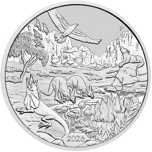 Dollar 2026 Austrália BU 1 Oz Ag, Wonders of Australia - The Outback