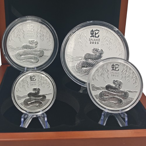 Sada 4 mincí 2025 Austrália BU 8,5 Oz Ag, Lunar III. – Year of the Snake