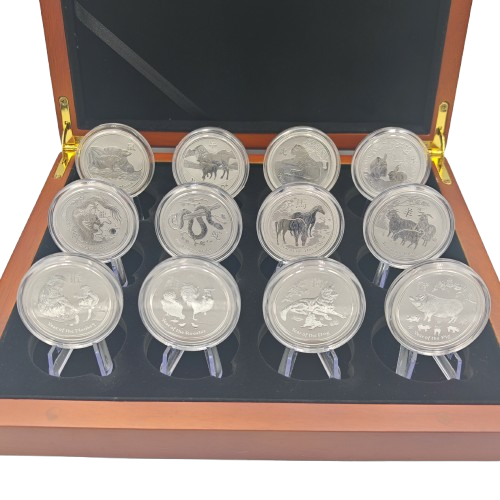Sada 12 x 50 cents 2008 - 2019 Austrália BU 12 x 1/2 Oz Ag, LUNAR II. 