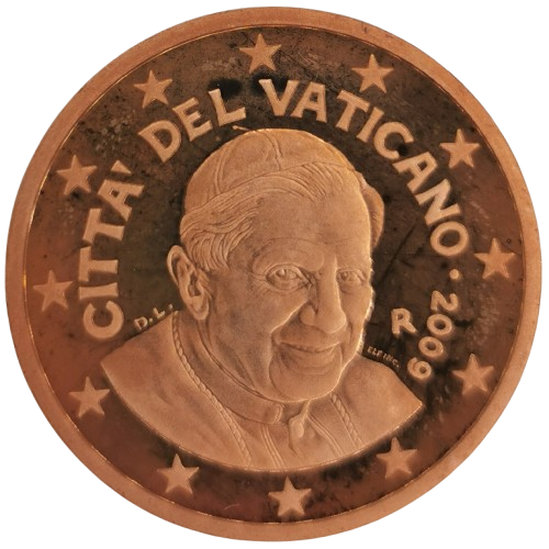 5 cent 2009 Vatikán ob.PROOF, Benedikt XVI.