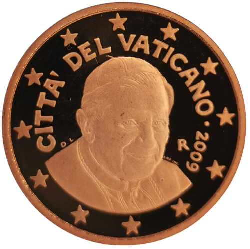2 cent 2009 Vatikán ob.PROOF, Benedikt XVI.