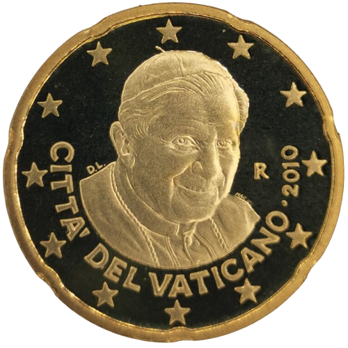 20 cent 2010 Vatikán ob.PROOF, Benedikt XVI.