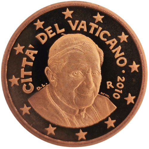 5 cent 2010 Vatikán ob.PROOF, Benedikt XVI.