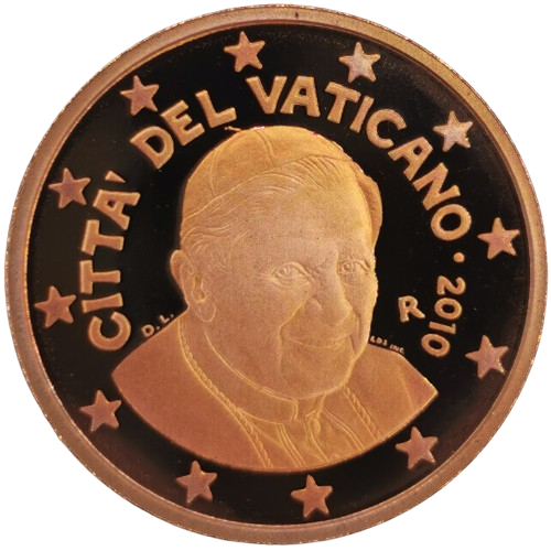 2 cent 2010 Vatikán ob.PROOF, Benedikt XVI.