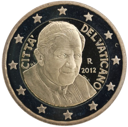 2 euro 2012 Vatikán ob.PROOF, Benedikt XVI.