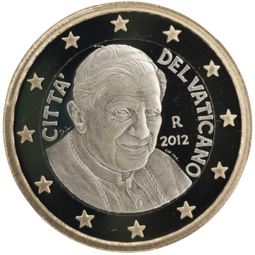 1 euro 2012 Vatikán ob.PROOF, Benedikt XVI. 