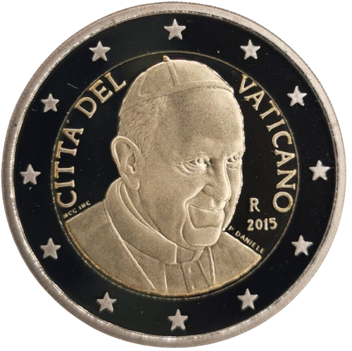2 euro 2015 Vatikán ob.PROOF, pápež František