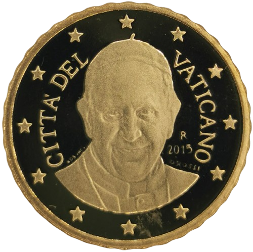 10 cent 2015 Vatikán ob.PROOF, pápež František