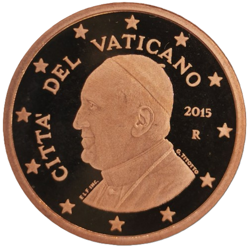 5 cent 2015 Vatikán ob.PROOF, pápež František