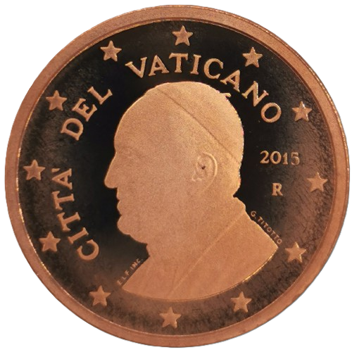 1 cent 2015 Vatikán ob.PROOF, pápež František