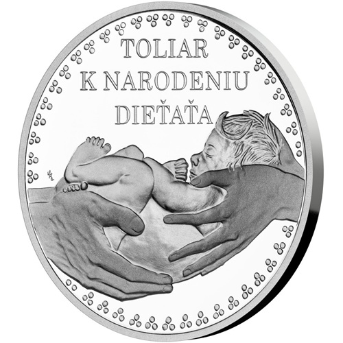 Strieborná medaila, 2020 Česko PROOF, toliar k narodeniu dieťaťa