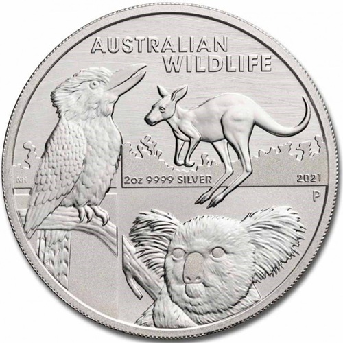 2 Dollars 2021 Austrália BU 2 Oz Ag, Australian Wildlife