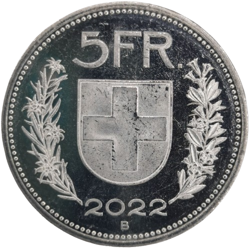 5 Frank 2022 Švajčiarsko UNC