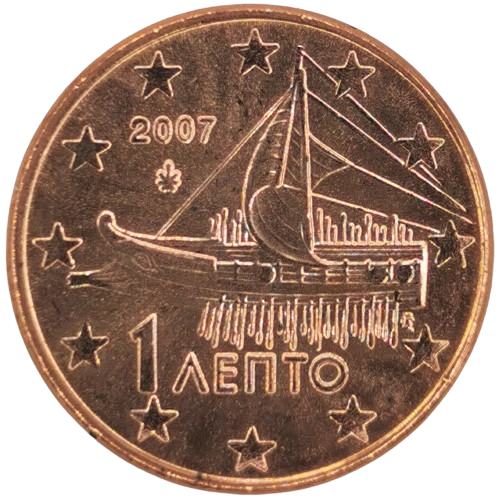 1 cent 2007 Grécko ob.UNC