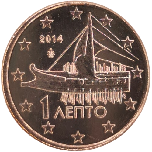 1 cent 2014 Grécko ob.UNC