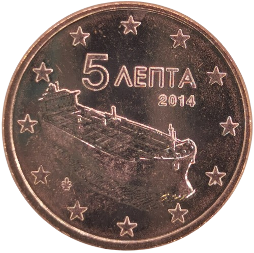 5 cent 2014 Grécko ob.UNC