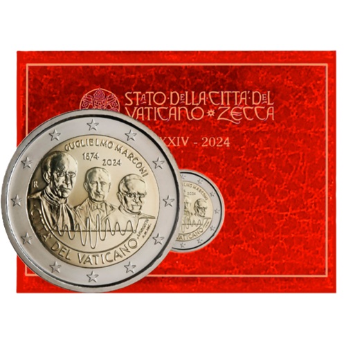 2 euro 2024 Vatikán BU karta, Guglielmo Marconi