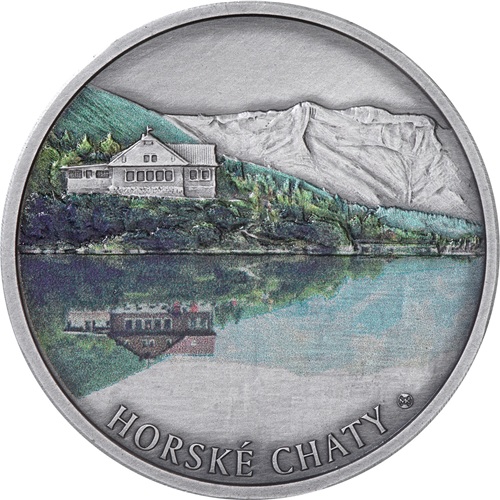 Mosadzná medaila, farbená, Vysoké Tatry - Chata pri Zelenom plese