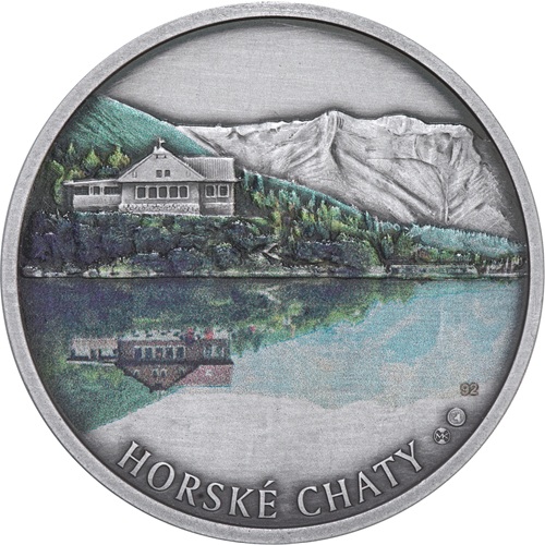 Strieborná medaila, farbená, Vysoké Tatry - Chata pri Zelenom plese