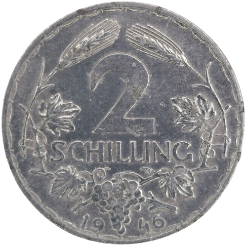2 Schilling 1946 Rakúsko (škrabance)