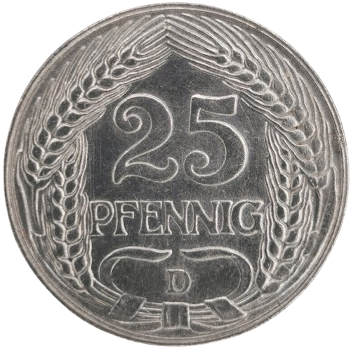 25 Pfennig 1909 D Nemecko 