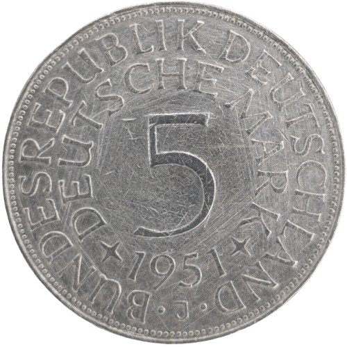 5 Mark 1951 J Nemecko (NSR) (škrabance)