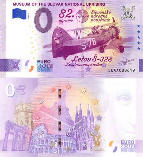 0 euro suvenír 2026/11 Slovensko UNC, 82. výročie SNP - Letov Š-328 (ND)