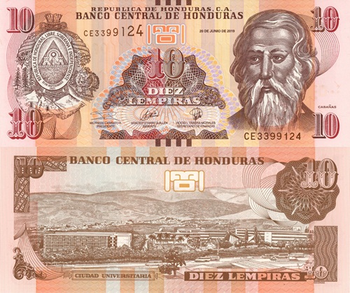 10 Lempiras 2019 Honduras UNC séria CE