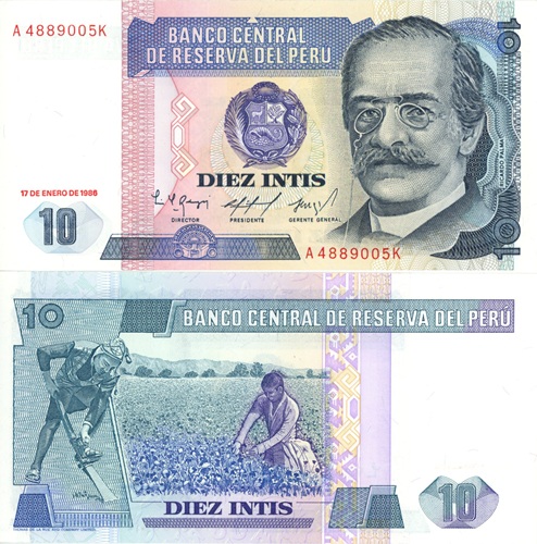 10 Intis 1986 Peru UNC séria A*K