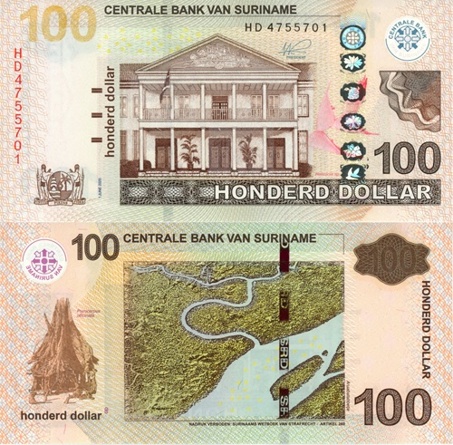 100 Dollars 2020 Surinam UNC séria HD