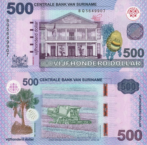 500 Dollars 2024 Surinam UNC séria BQ