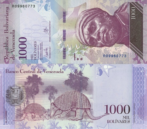 1000 Bolívares 2017 Venezuela UNC séria R