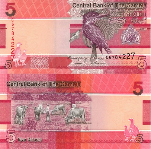 5 Dalasis 2023 Gambia UNC séria C