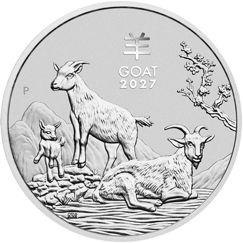 8 Dollars 2027 Austrália BU 5 Oz Ag Lunar III. - Year of the Goat