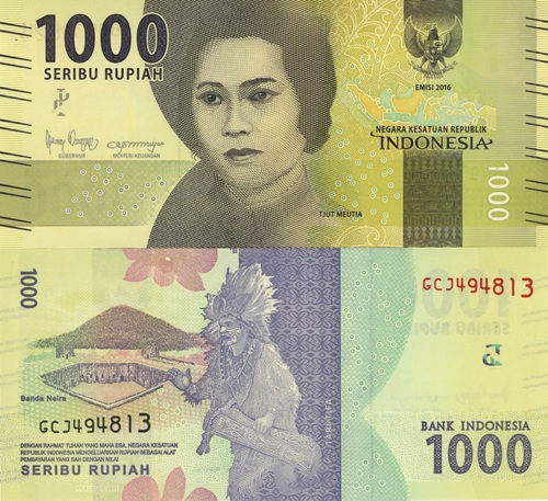 1000 Rupiah 2021 Indonézia UNC séria GCJ