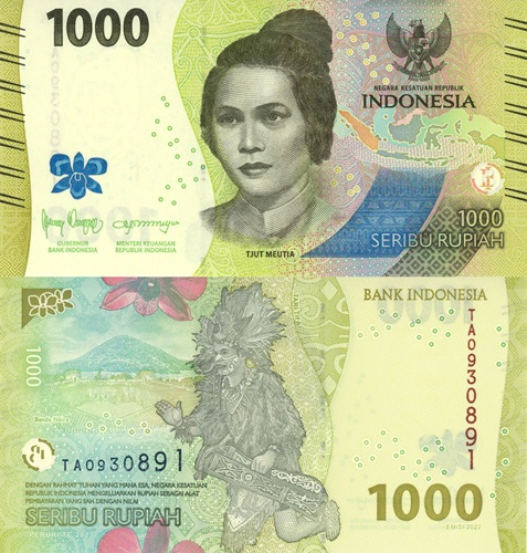 1000 Rupiah 2023 Indonézia UNC séria TAO