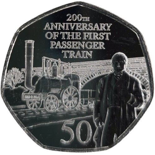 50 Pence 2025 Gibraltar UNC, First Passenger Train