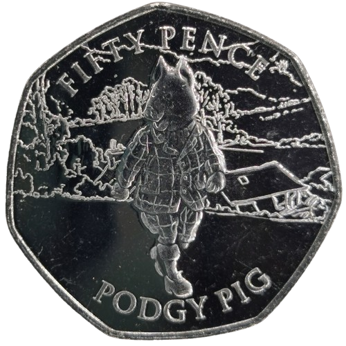 50 Pence 2020 Isle of Man UNC, Podgy Pig