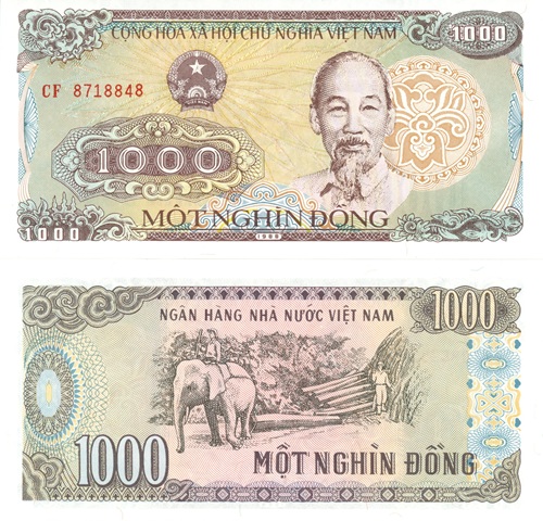 1000 Dong 1988 Vietnam UNC séria CF