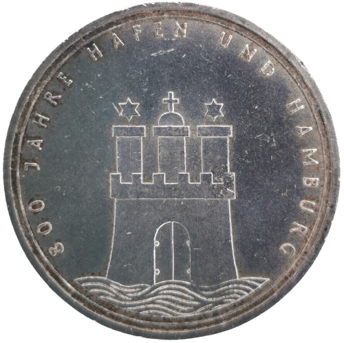 10 Mark 1989 J Nemecko (NSR), Prístav v Hamburgu
