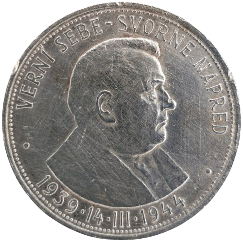 50 Koruna 1944 Slovenský štát, Dr. Jozef Tiso (ťuknutá hrana, škrabance)
