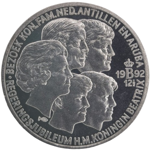2 1/2 ECU 1992 Holandsko, Royal Visit to Netherlands Antilles