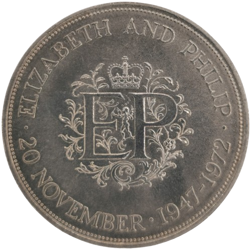 25 Pence 1972 Anglicko, Royal Silver Wedding Anniversary
